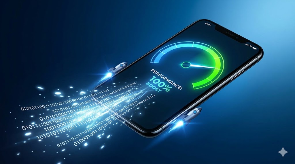 A 3D smartphone displaying a 